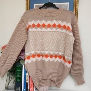 Soft Small/Medium Sweater With Baloon Sleeve Cozy Fall Winter Lagenlook